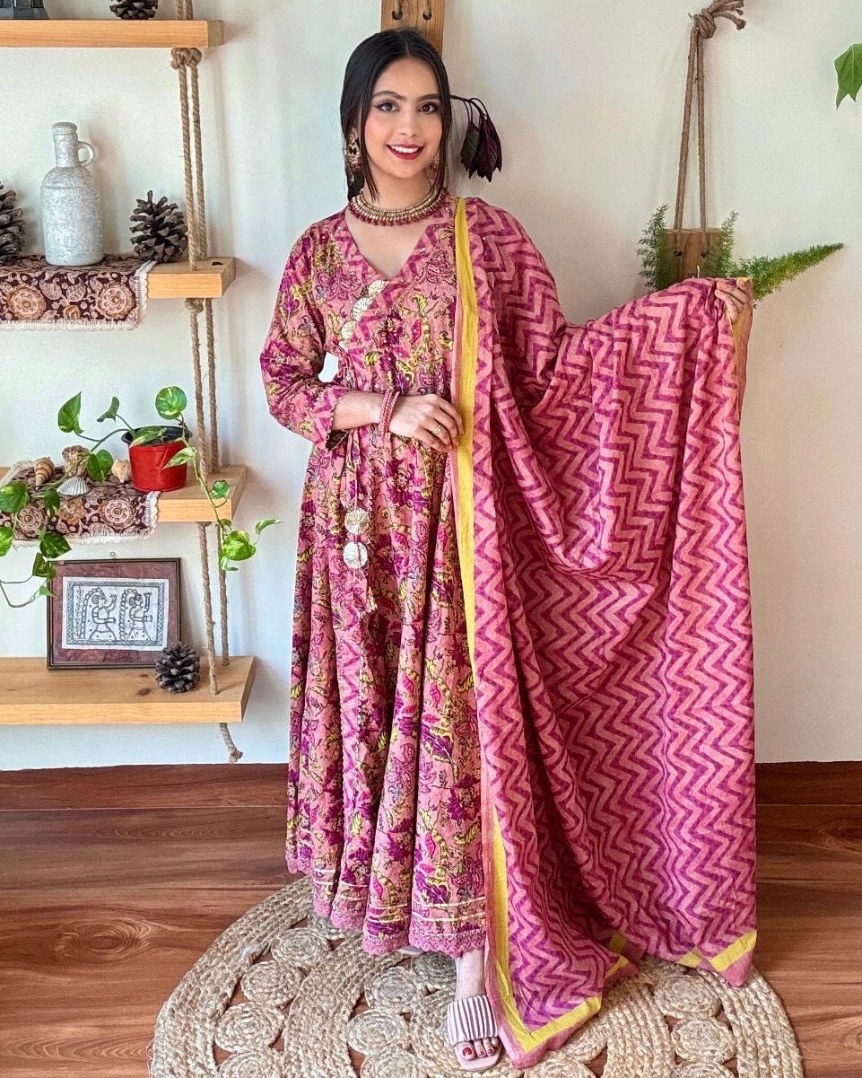 Fariha Pink Cotton Kurta Set - Param Iqbal