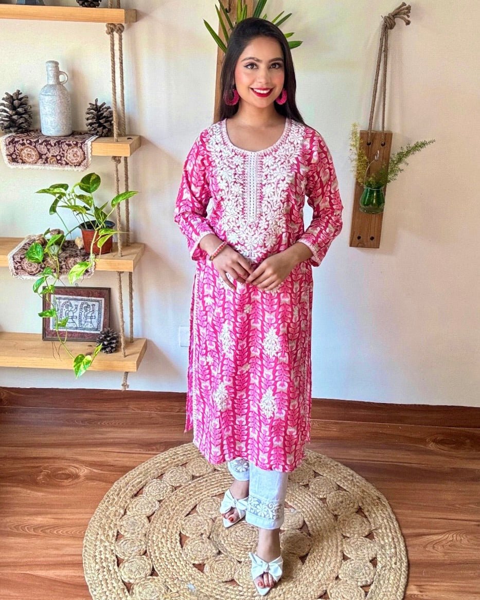 Gulrukh Pink Cotton Suit - Param Iqbal
