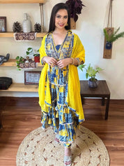Hina Blue Cotton Kurta Set - Param Iqbal