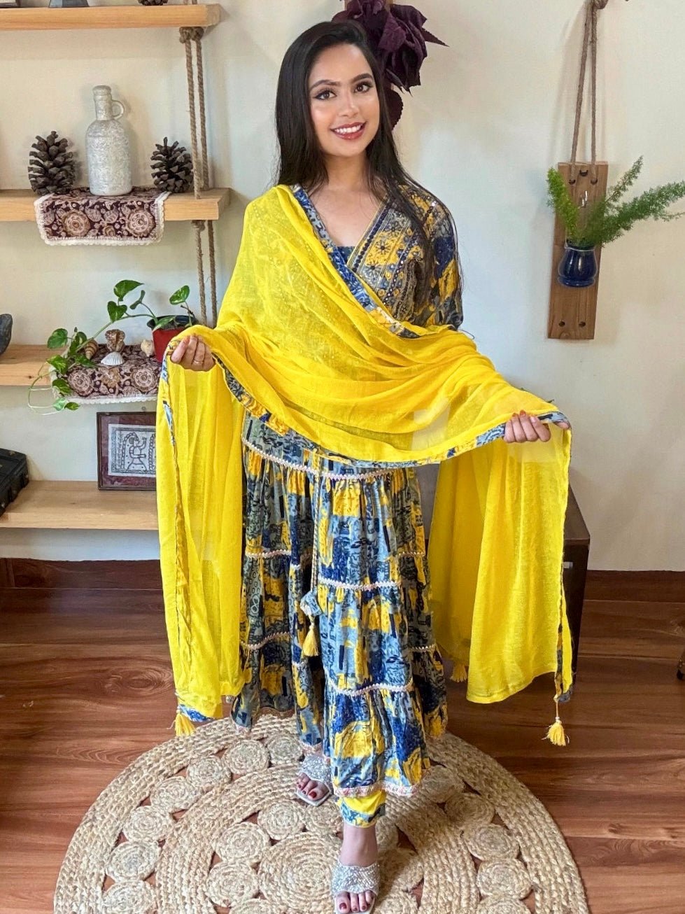 Hina Blue Cotton Kurta Set - Param Iqbal