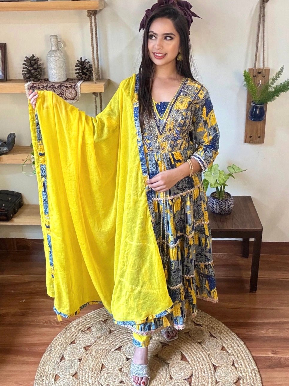 Hina Blue Cotton Kurta Set - Param Iqbal