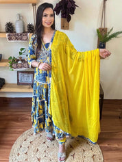 Hina Blue Cotton Kurta Set - Param Iqbal