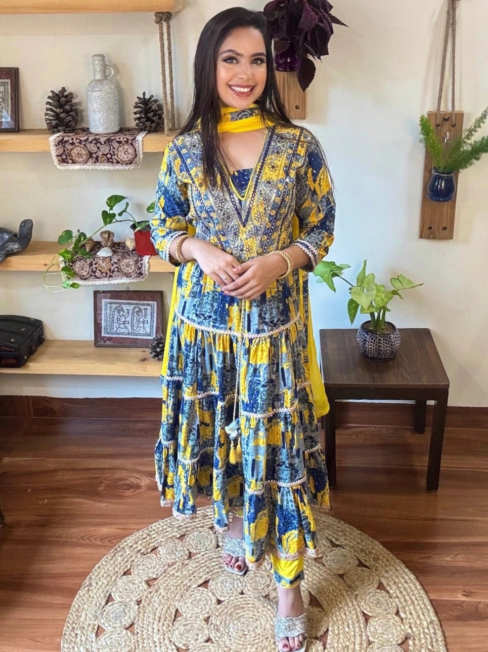 Hina Blue Cotton Kurta Set - Param Iqbal