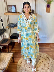 Jahnavi Cream Cotton Kurta Set - Param Iqbal
