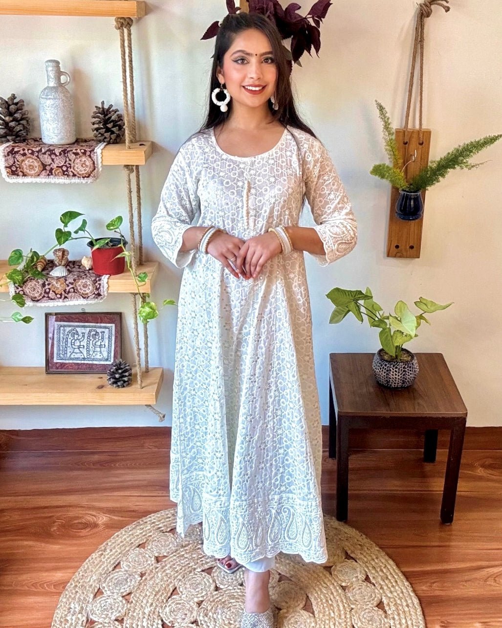 Jannat White Cotton Kurta Set - Param Iqbal