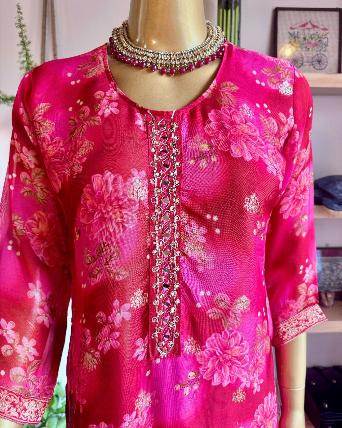 Jazmin Pink Organza Kurta Set - Param Iqbal