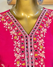 Kiana Pink Silk Kurta Set - Param Iqbal