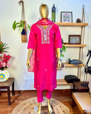Kiana Pink Silk Kurta Set - Param Iqbal