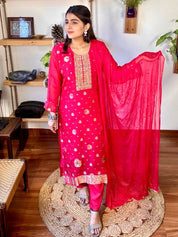 Lekha Pink Organza Kurta Set - Param Iqbal