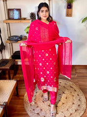 Lekha Pink Organza Kurta Set - Param Iqbal
