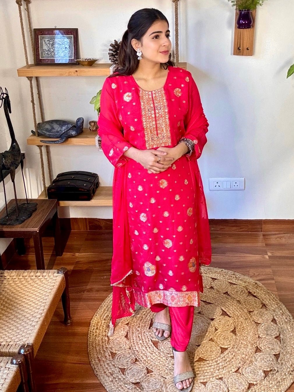 Lekha Pink Organza Kurta Set - Param Iqbal