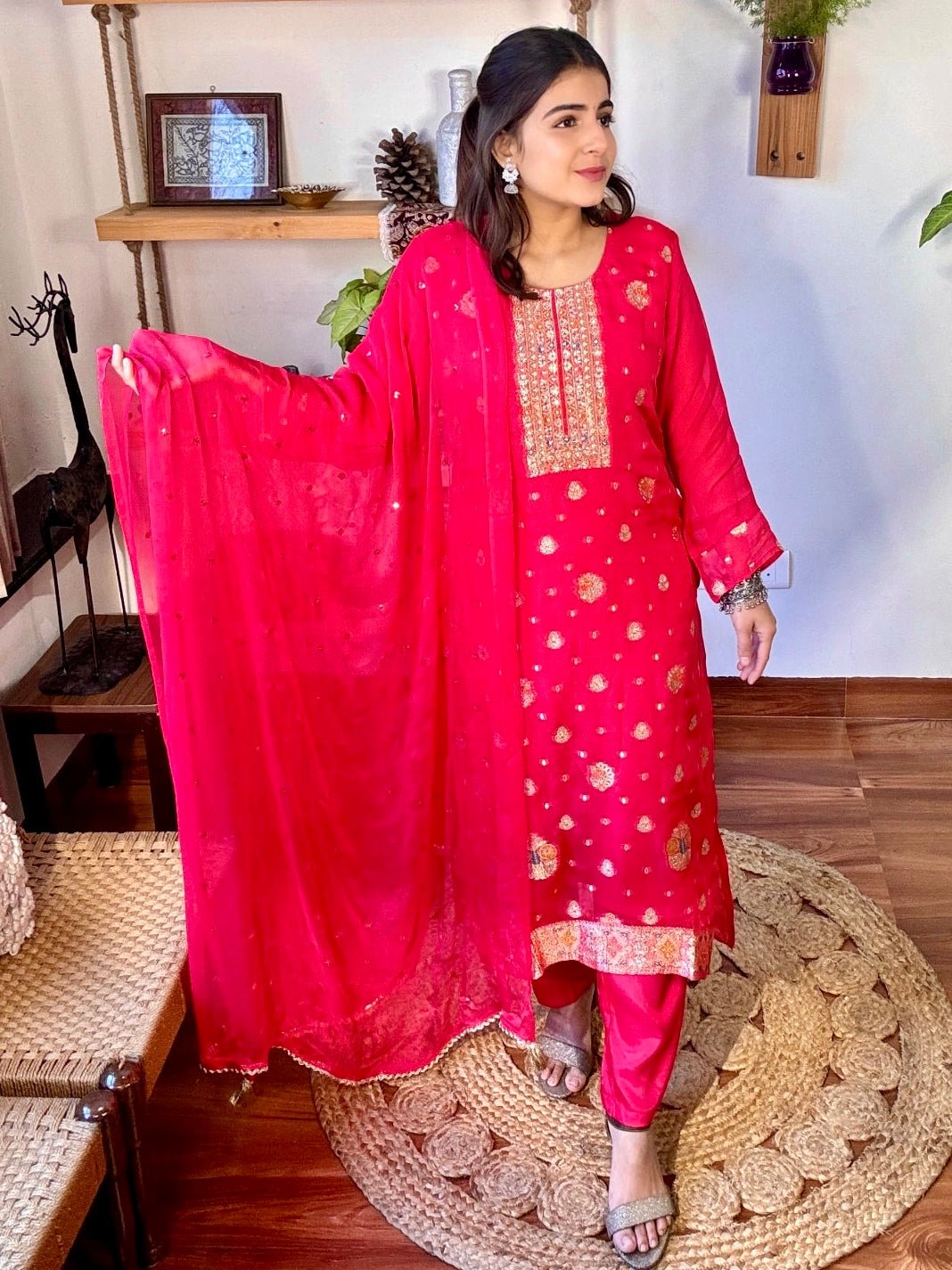 Lekha Pink Organza Kurta Set - Param Iqbal