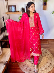 Lekha Pink Organza Kurta Set - Param Iqbal