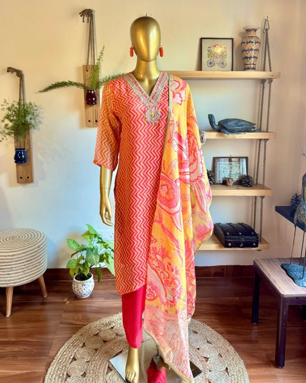 Mahira Orange Organza Kurta Set - Param Iqbal