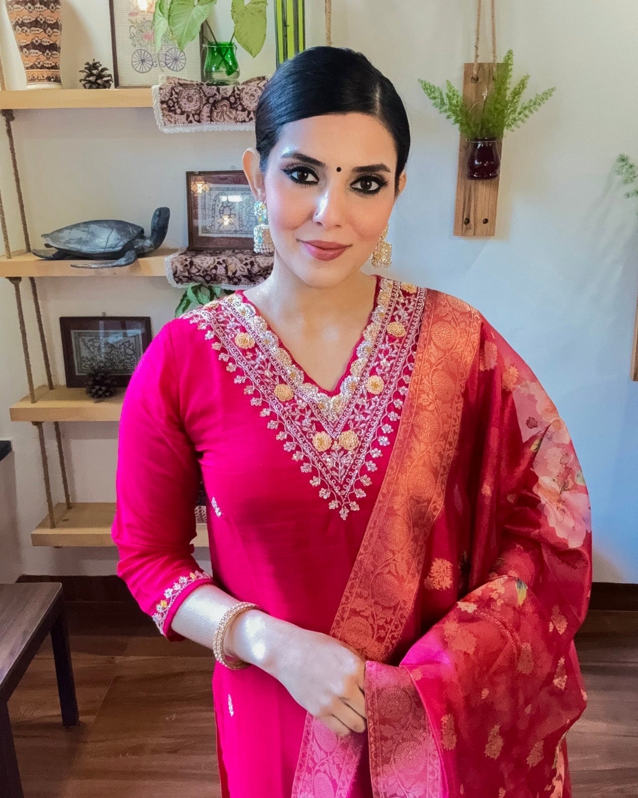 Mahnoor Pink Dola Silk Kurta Set - Param Iqbal