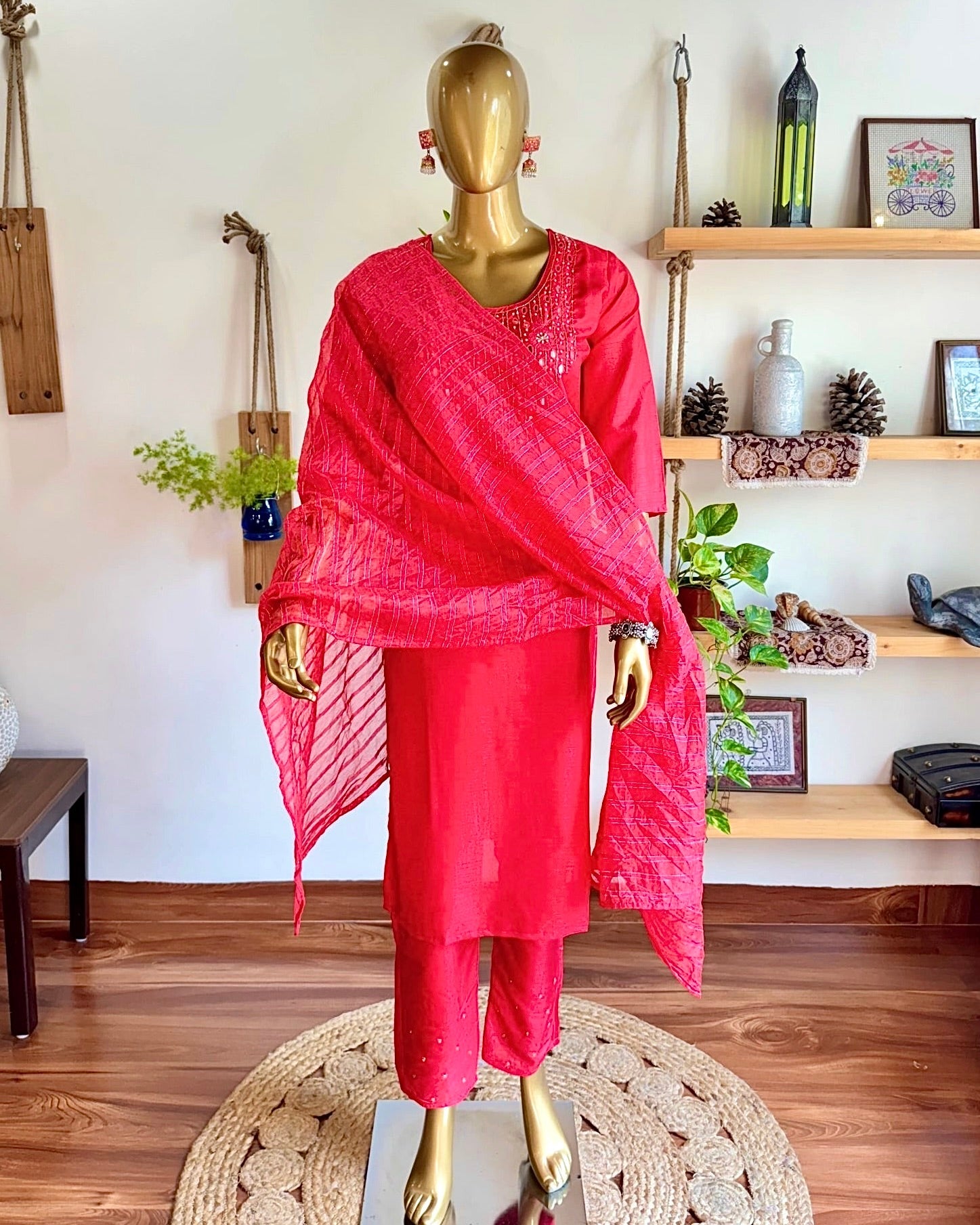 Mehreen Red Silk Kurta Set - Param Iqbal