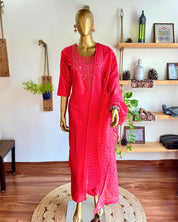 Mehreen Red Silk Kurta Set - Param Iqbal