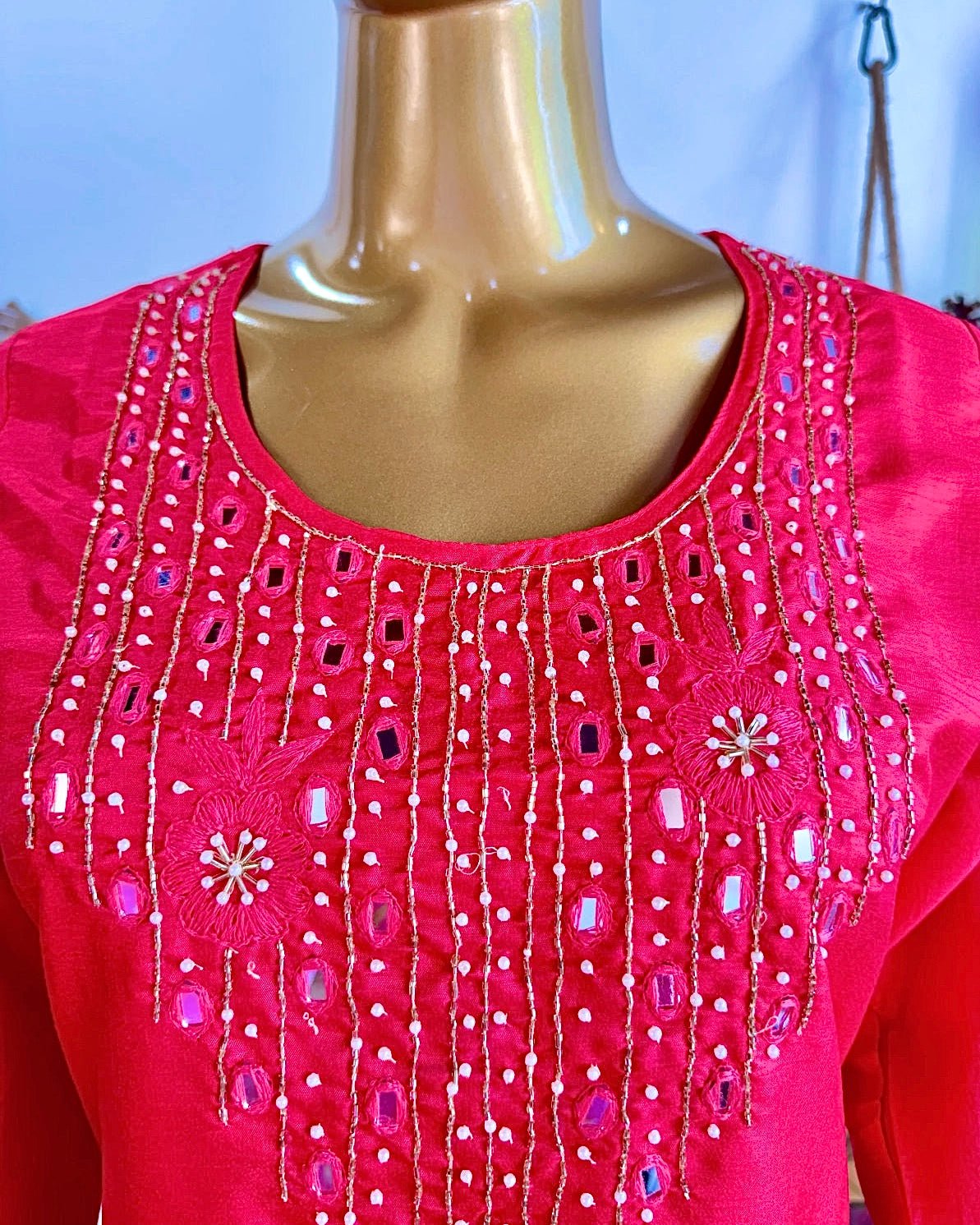 Mehreen Red Silk Kurta Set - Param Iqbal