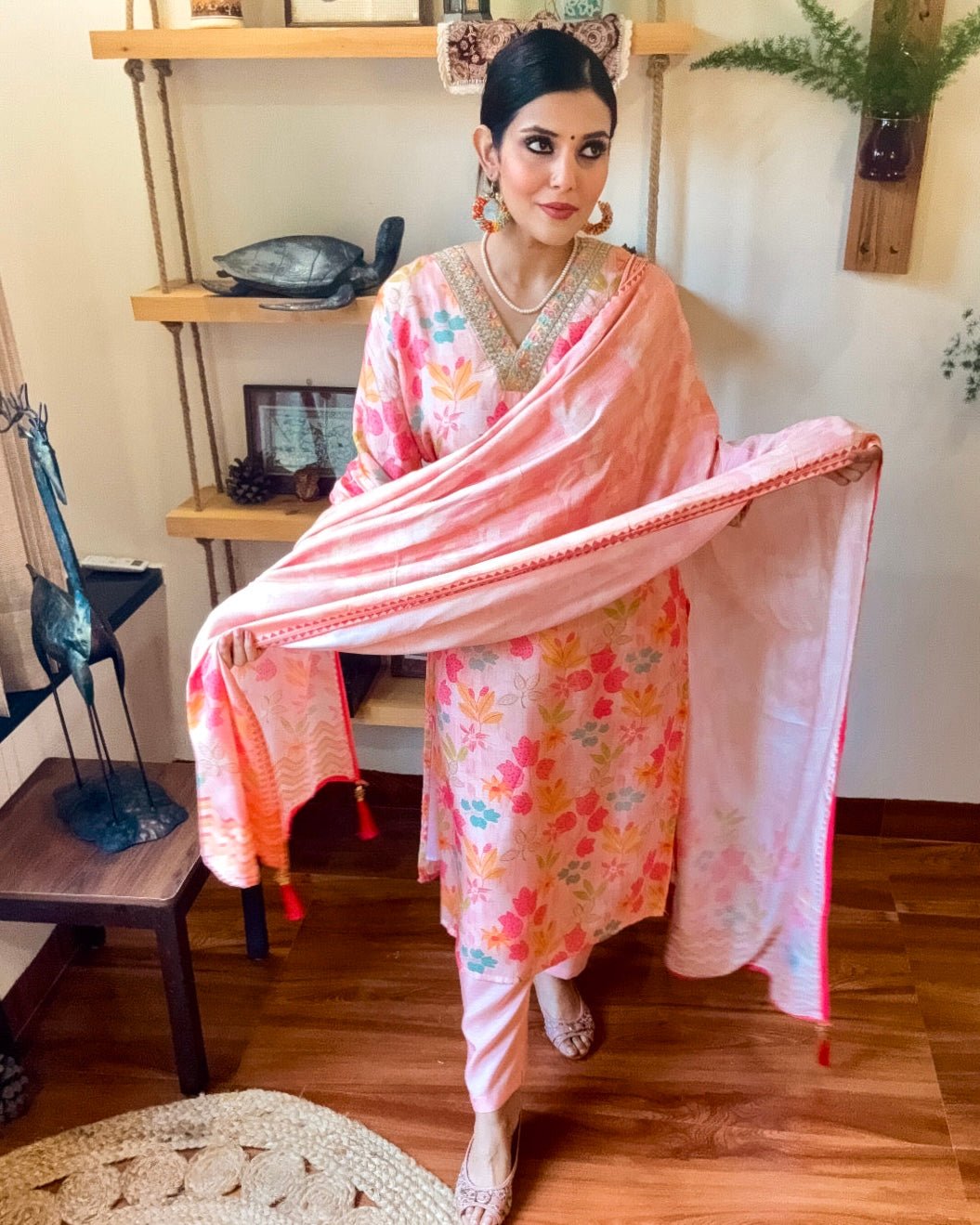 Nagma Pink Muslin Kurta Set - Param Iqbal