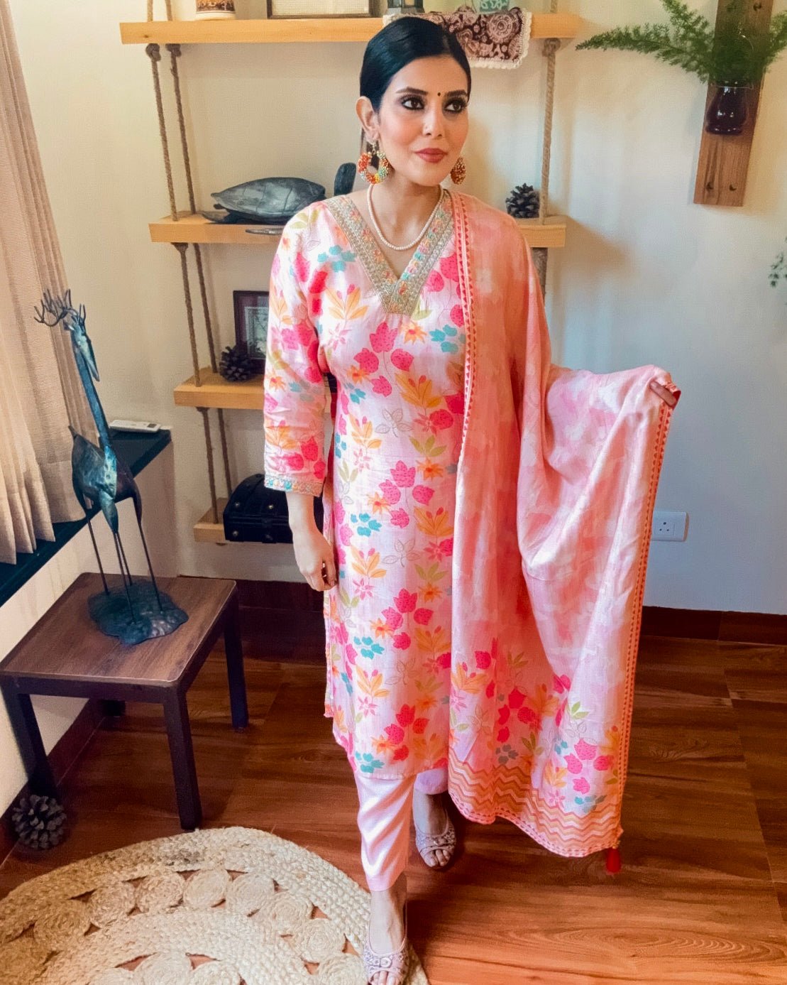 Nagma Pink Muslin Kurta Set - Param Iqbal