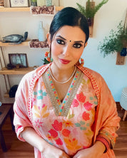 Nagma Pink Muslin Kurta Set - Param Iqbal