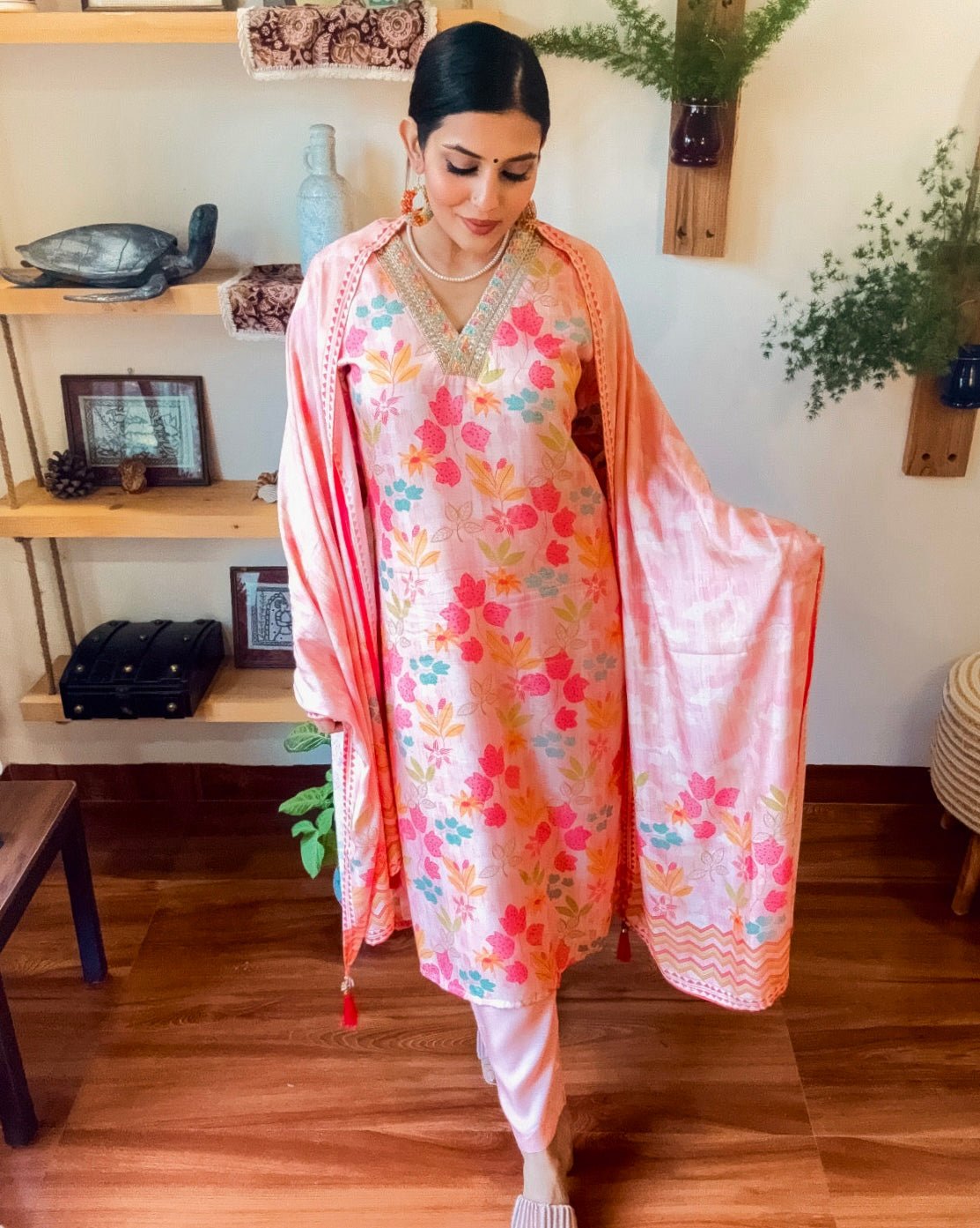 Nagma Pink Muslin Kurta Set - Param Iqbal