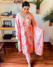Nagma Pink Muslin Kurta Set - Param Iqbal