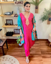 Nargis Pink Russian Silk Suit - Param Iqbal