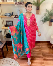 Nargis Pink Russian Silk Suit - Param Iqbal