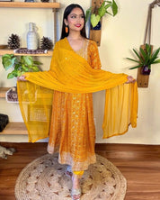 Ojasvi Orange Cotton Suit - Param Iqbal