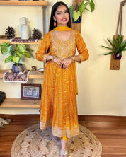 Ojasvi Orange Cotton Suit - Param Iqbal