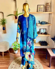Sakina Blue Organza Kurta Set - Param Iqbal