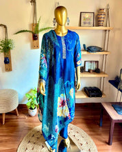Sakina Blue Organza Kurta Set - Param Iqbal