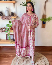 Sumaira Beige Cotton Kurta Set - Param Iqbal