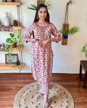 Sumaira Beige Cotton Kurta Set - Param Iqbal