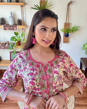 Sumaira Beige Cotton Kurta Set - Param Iqbal