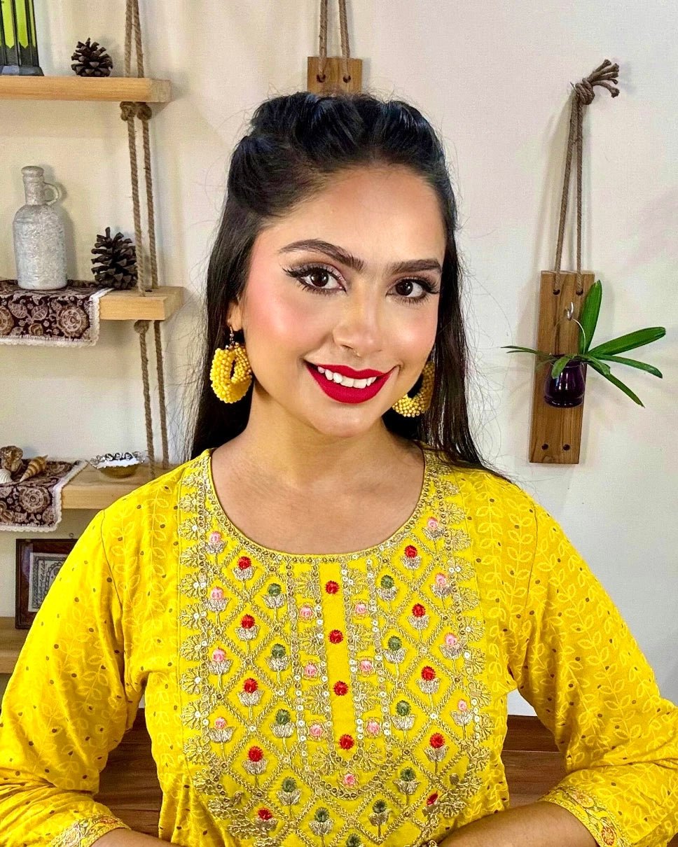 Urooj Yellow Cotton Kurta Set - Param Iqbal