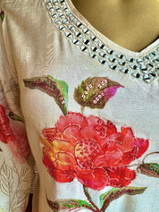 Uzma Cream Muslin Kurta Set - Param Iqbal
