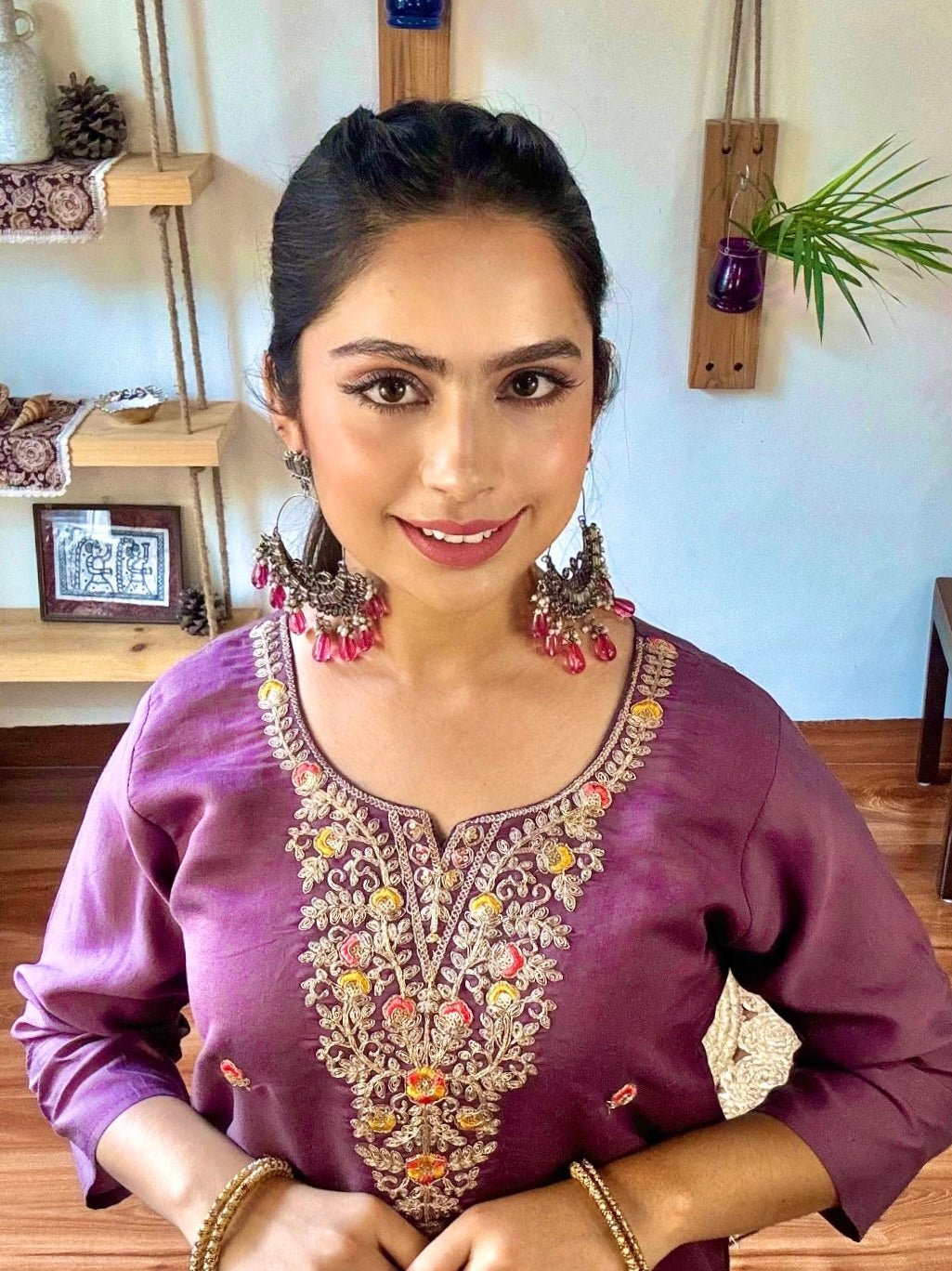 Vaani Lavender Silk Kurta Set - Param Iqbal