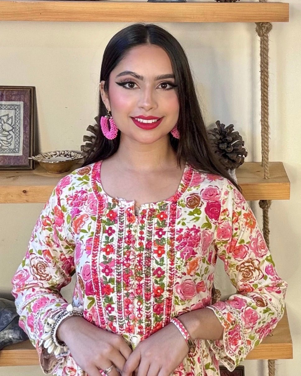 Vaanya White Cotton Kurta Set - Param Iqbal