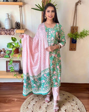 Zivah Green Cotton Kurta Set - Param Iqbal