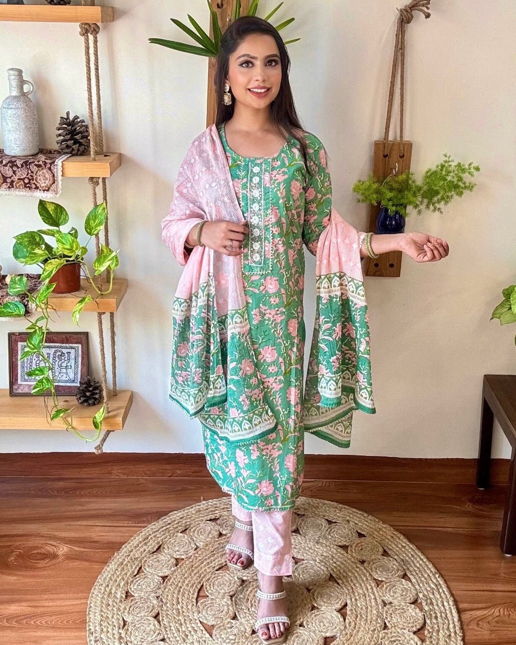 Zivah Green Cotton Kurta Set - Param Iqbal