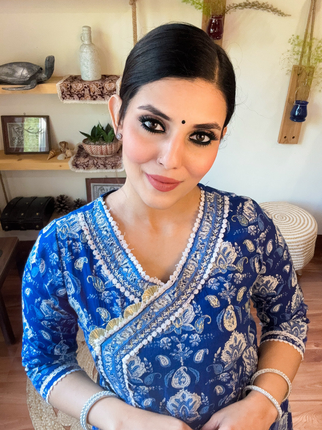 Gulbano Blue Cotton Suit | Param Iqbal 