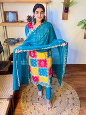 Mihika Blue Chinnon Suit | Param Iqbal
