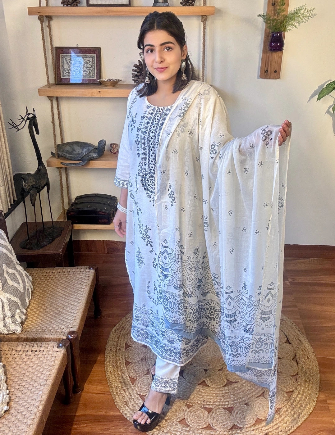 Kaveri White Cotton Suit | Param Iqbal