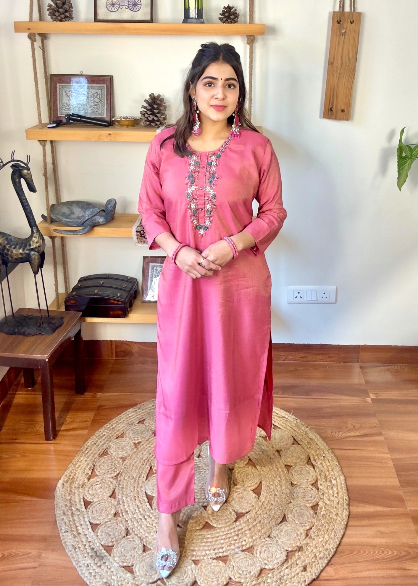 Shanaya Pink Shimmer Silk Suit | Param Iqbal