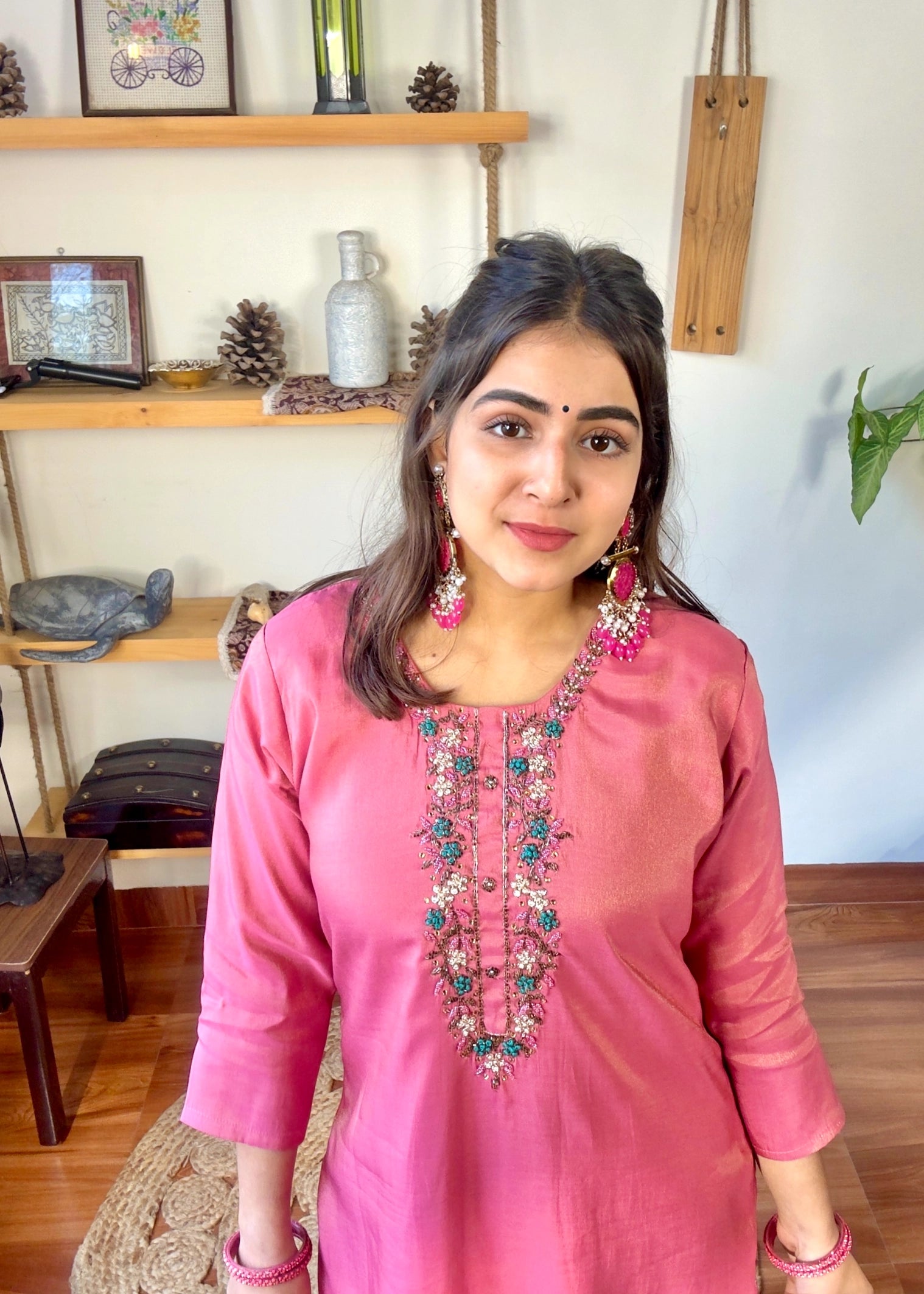 Shanaya Pink Shimmer Silk Suit | Param Iqbal
