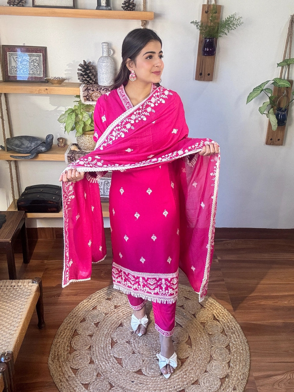 Avantika Pink Rayon Suit | Param Iqbal