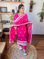 Avantika Pink Rayon Suit | Param Iqbal