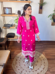 Avantika Pink Rayon Suit | Param Iqbal